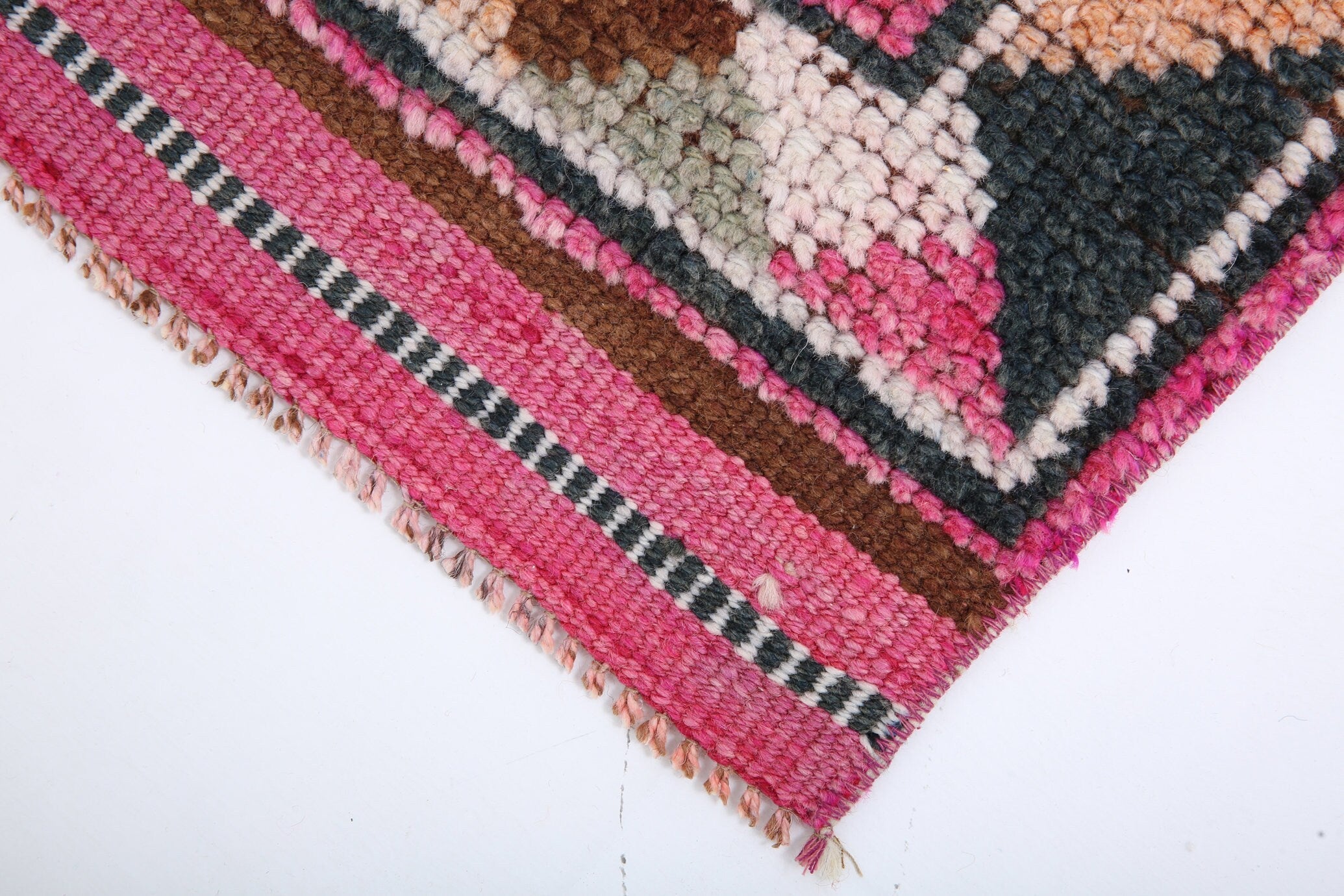 Vintage Herki Runner Rug 3'4" x 11'7" ft