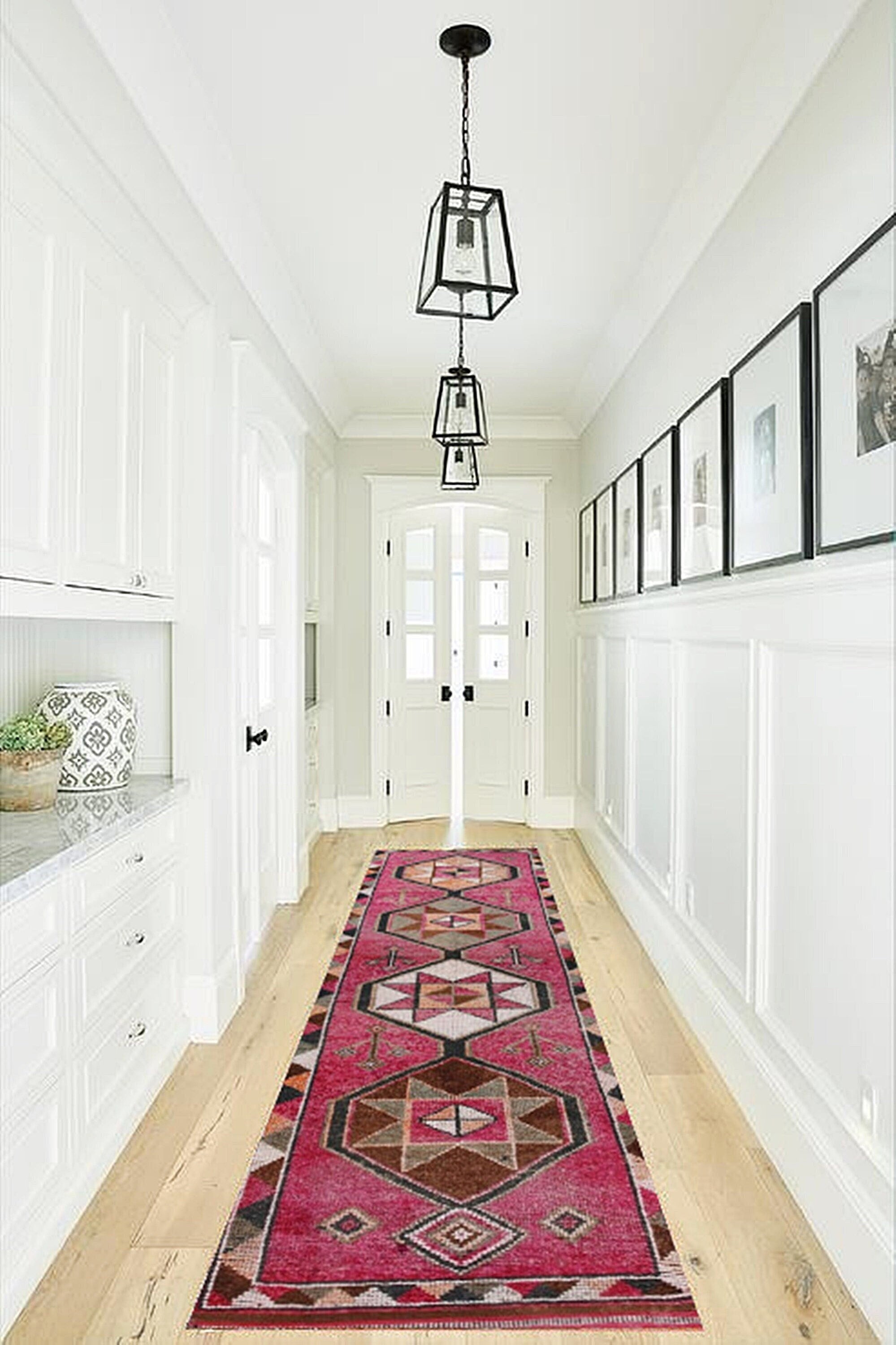 Vintage Herki Runner Rug 3'4" x 11'7" ft