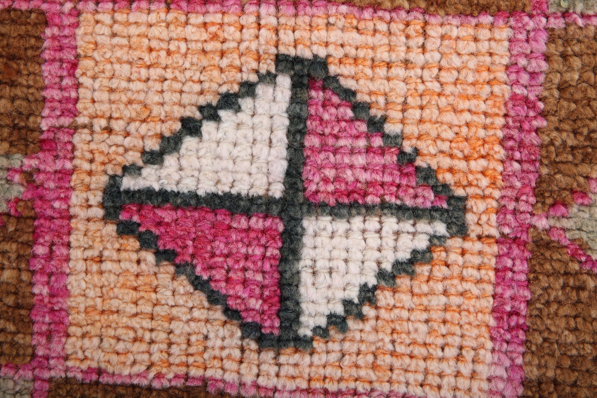 Vintage Herki Runner Rug 3'4" x 11'7" ft