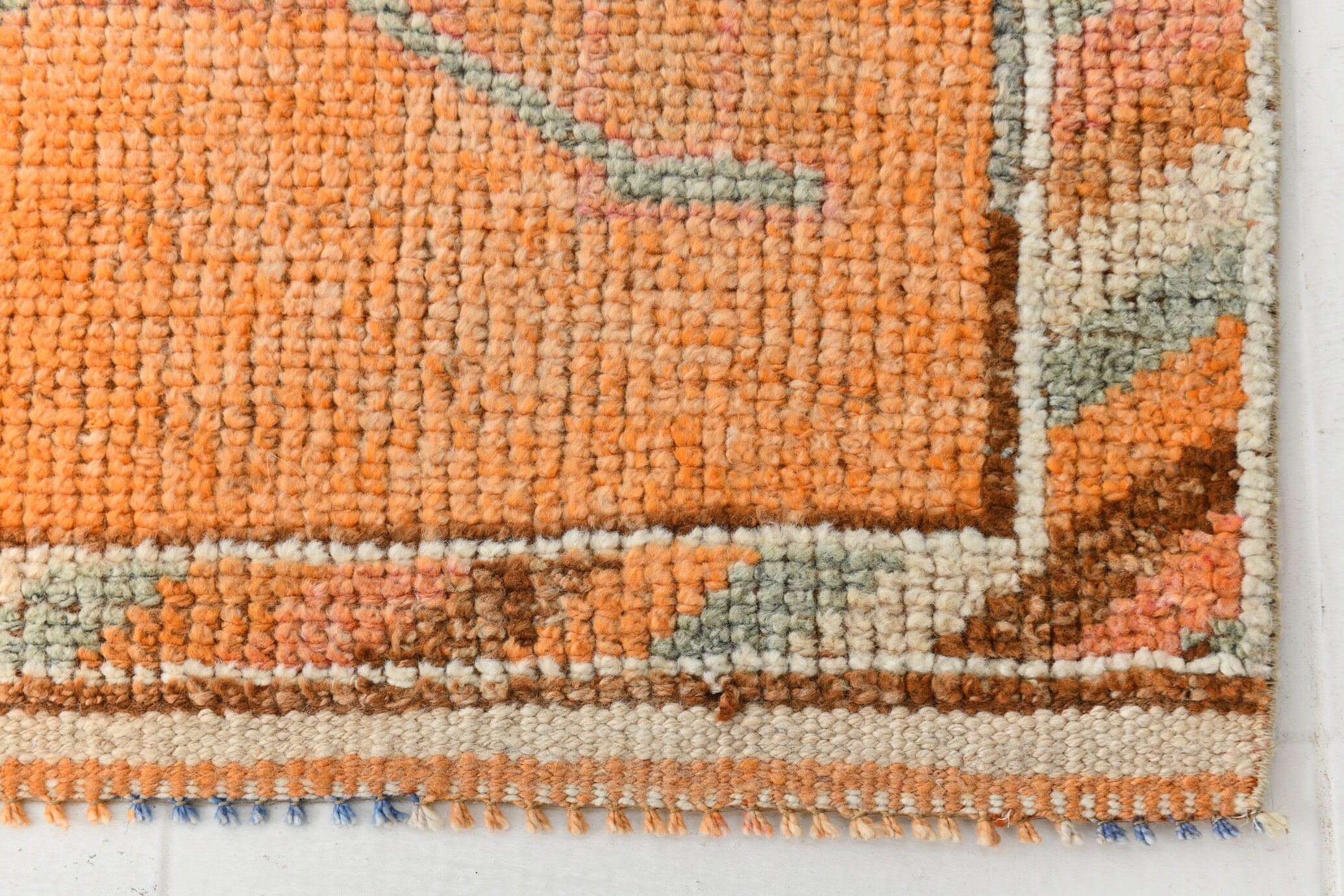 Vintage Herki Runner Rug 3'5" x 10'1" ft
