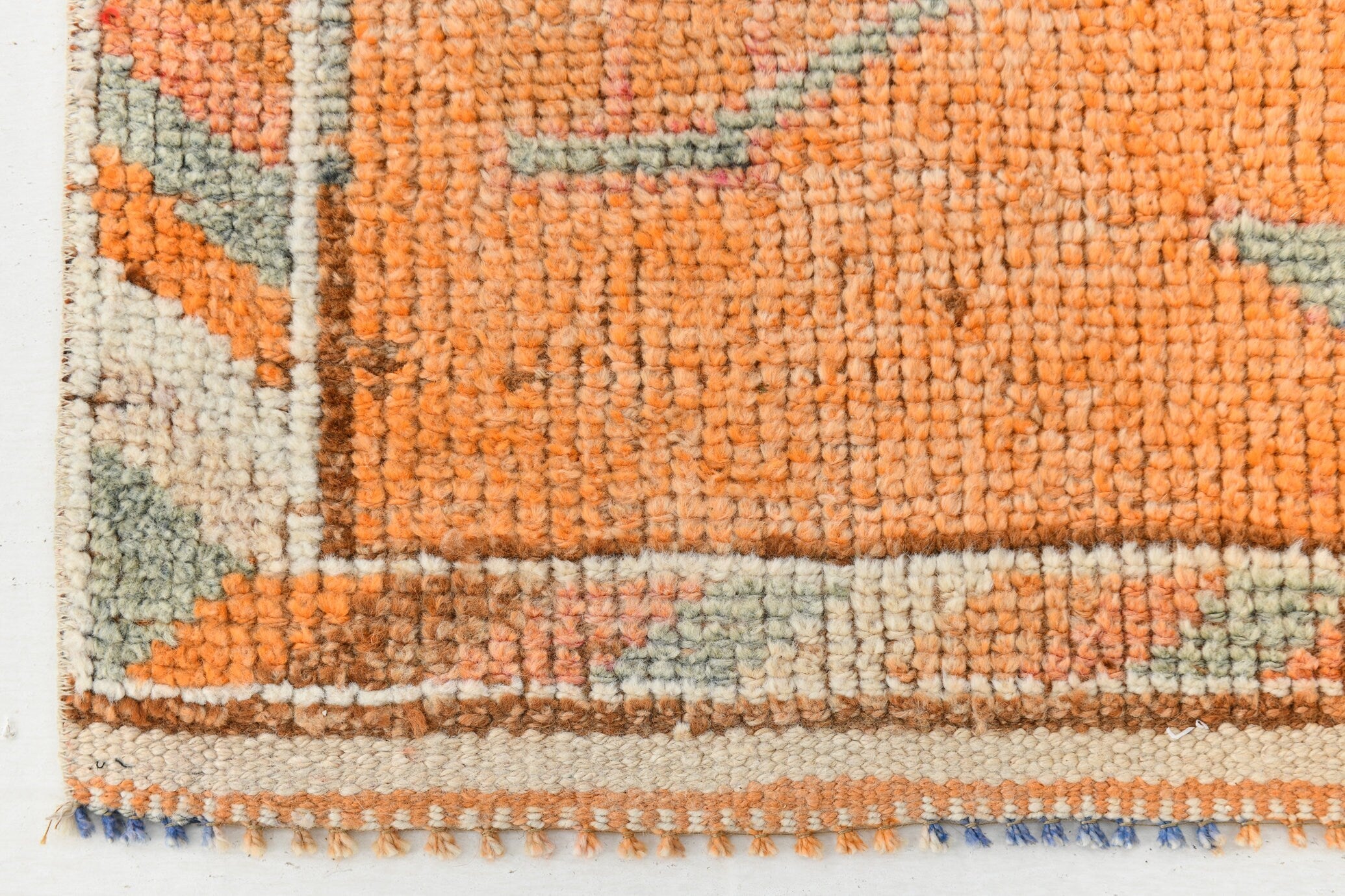 Vintage Herki Runner Rug 3'5" x 10'1" ft