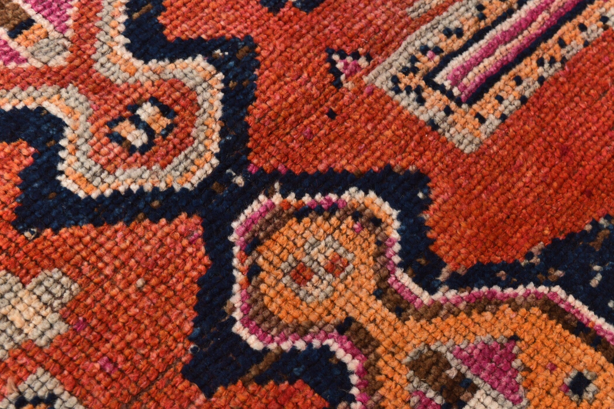 Vintage Herki Runner Rug 3'5" x 10'11" ft
