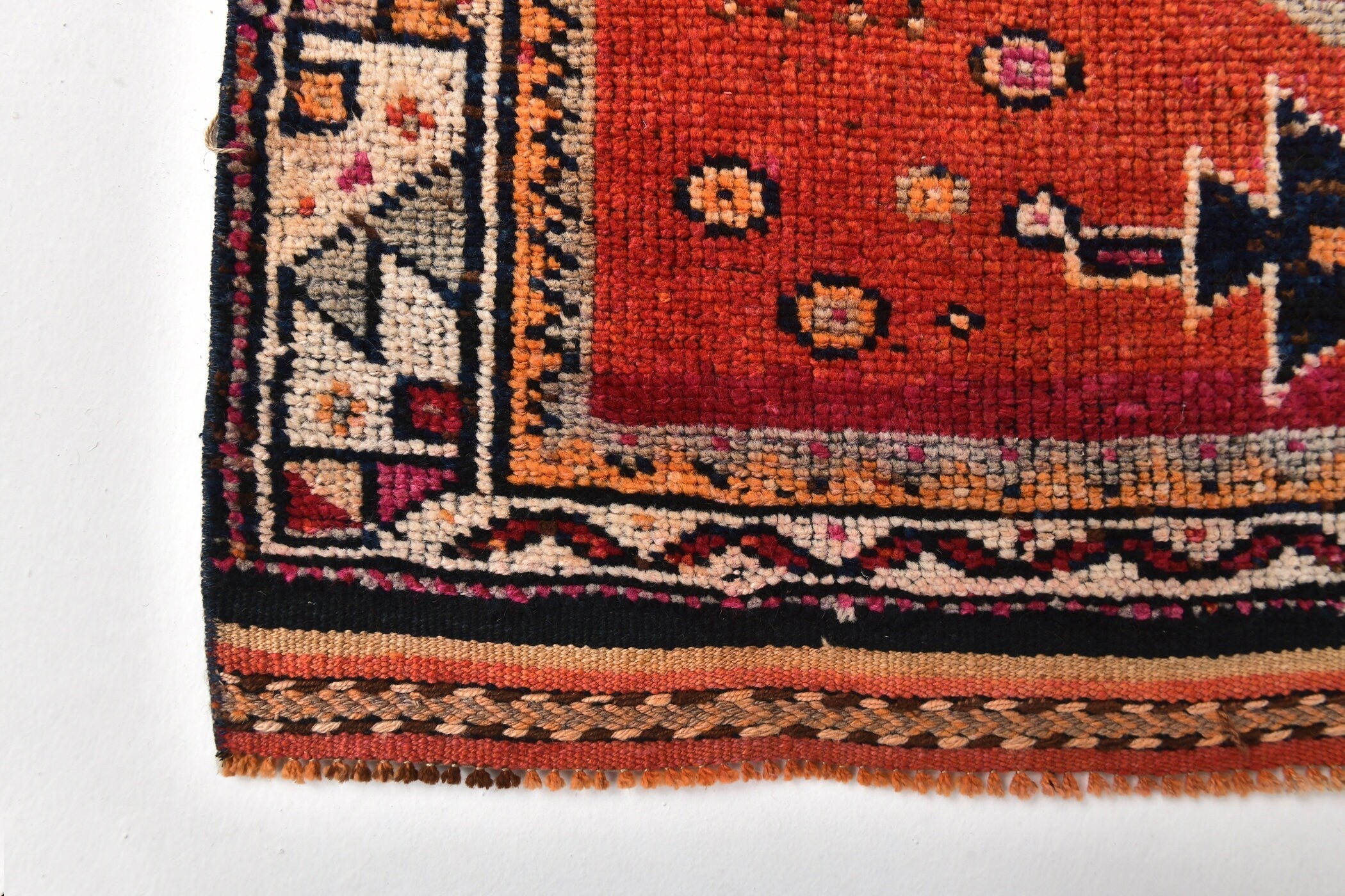 Vintage Herki Runner Rug 3'5" x 10'11" ft