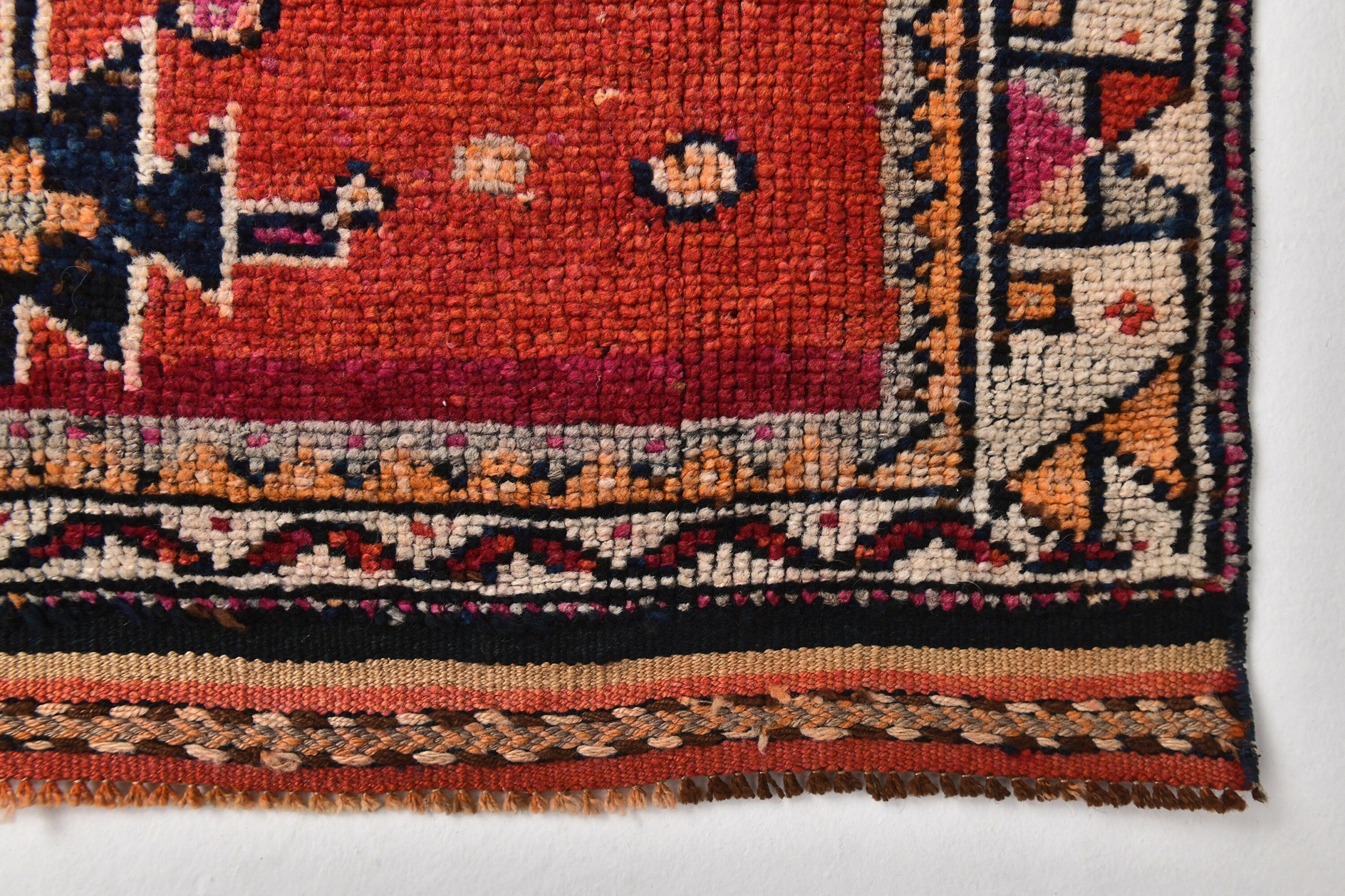 Vintage Herki Runner Rug 3'5" x 10'11" ft