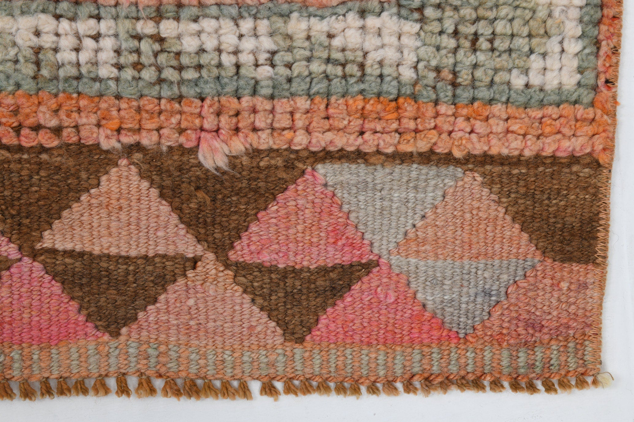 Vintage Herki Runner Rug 3'5" x 10'7" ft