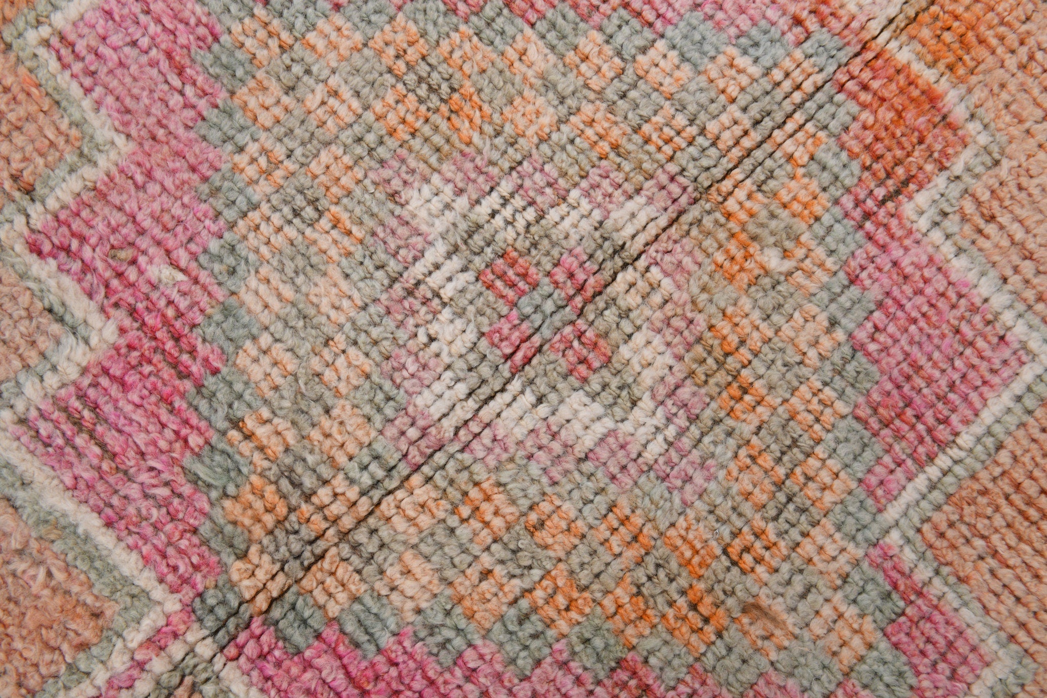 Vintage Herki Runner Rug 3'5" x 10'7" ft