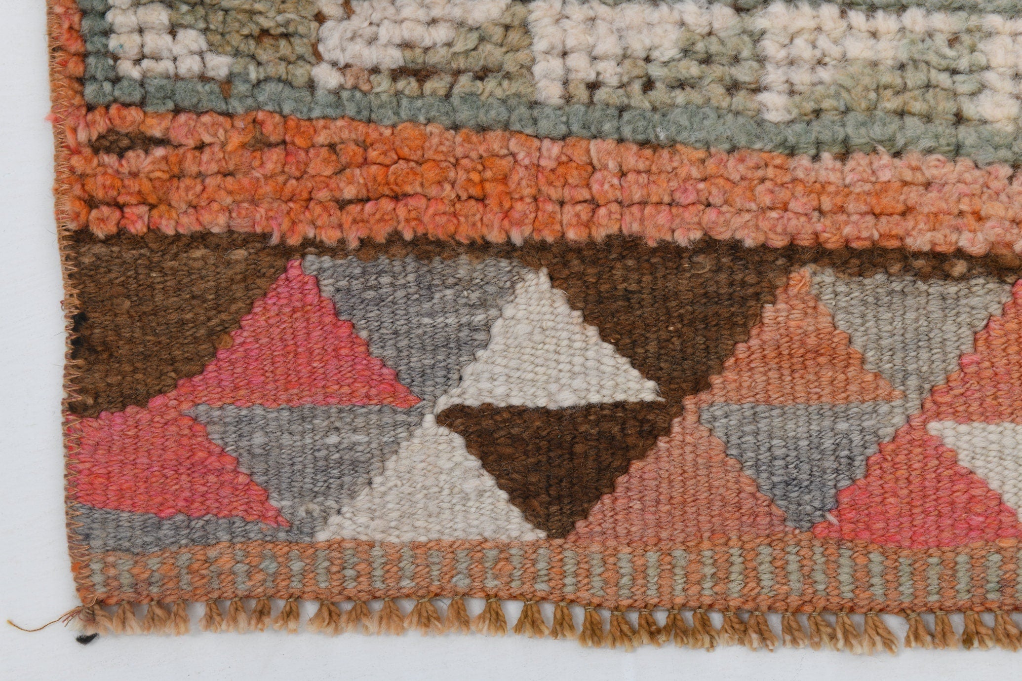 Vintage Herki Runner Rug 3'5" x 10'7" ft