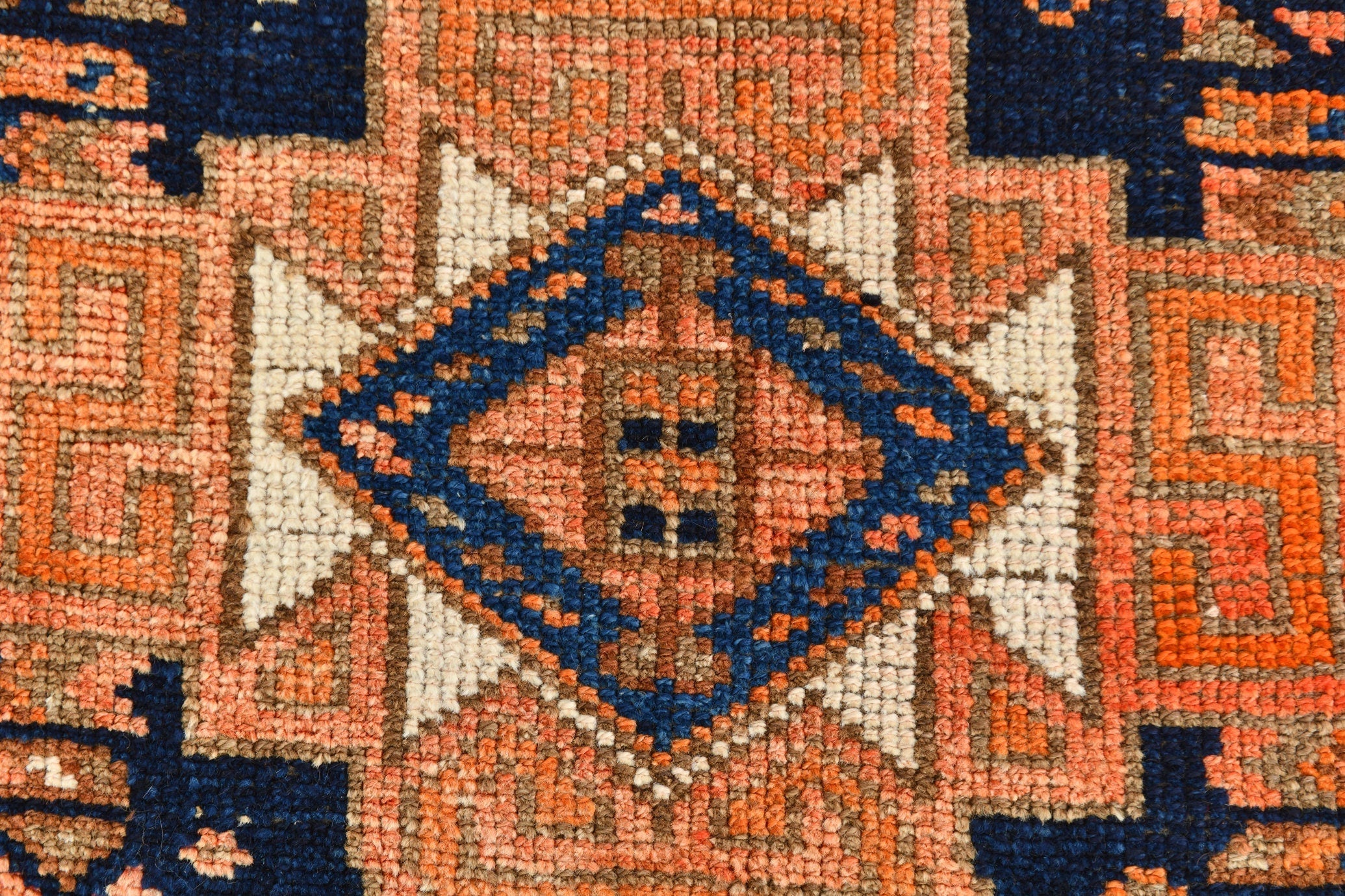 Vintage Herki Runner Rug 3'7" x 10'7" ft