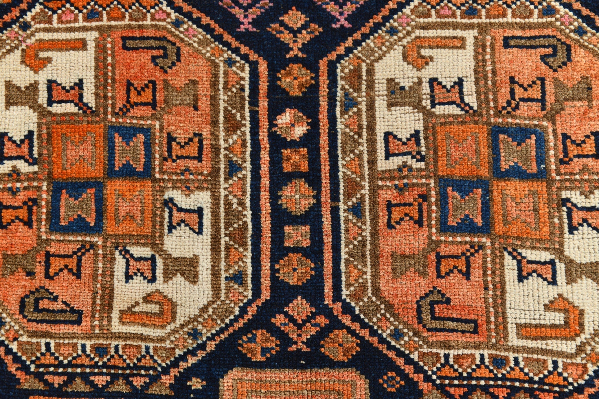 Vintage Herki Runner Rug 3'7" x 10'7" ft