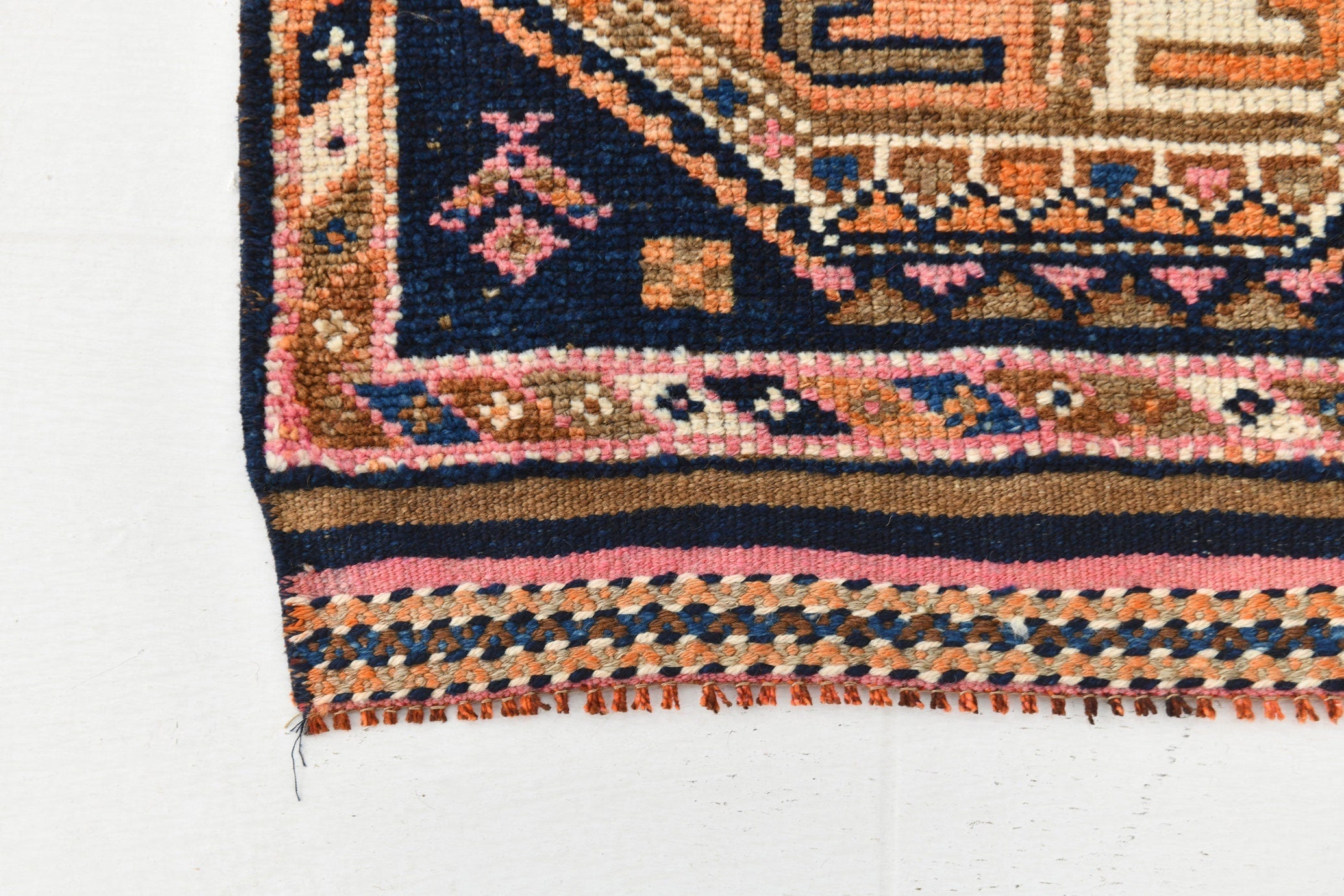 Vintage Herki Runner Rug 3'7" x 10'7" ft