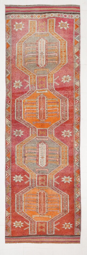 Vintage Herki Runner Rug 3’7’’ x 11’9’’ ft