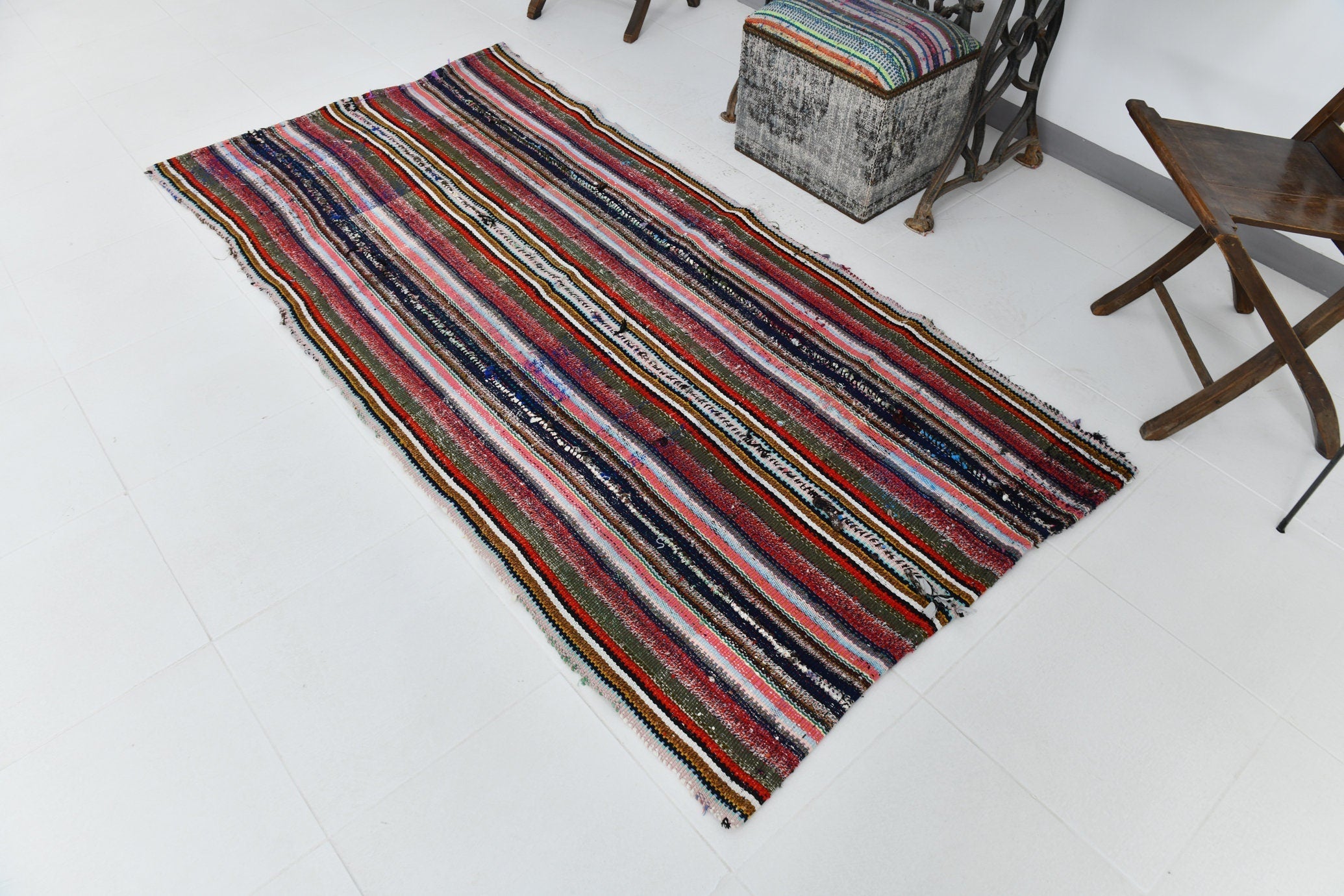 Vintage Kilim 3’7’’ x 7’1’’ ft