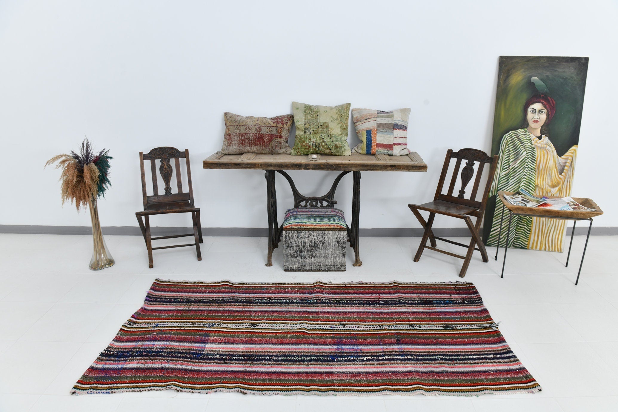 Vintage Kilim 3’7’’ x 7’1’’ ft