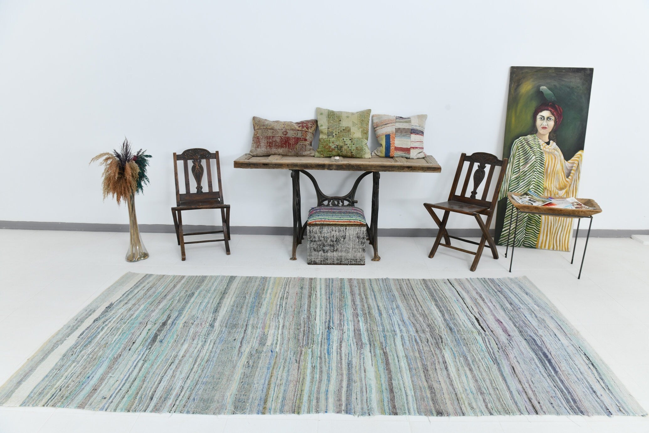 Vintage Kilim 4'8" x 10'3" ft