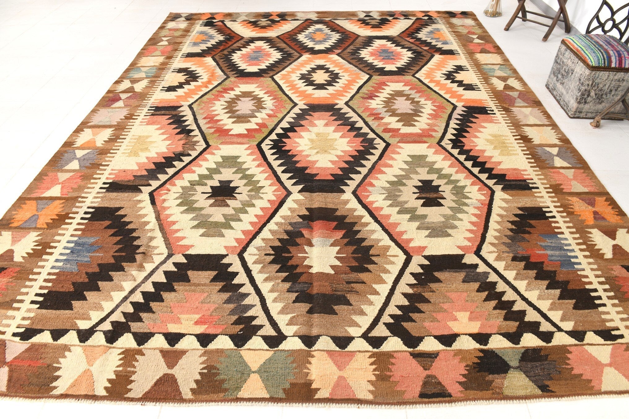 Vintage Kilim Anatolian 10'0" x 12'10" ft