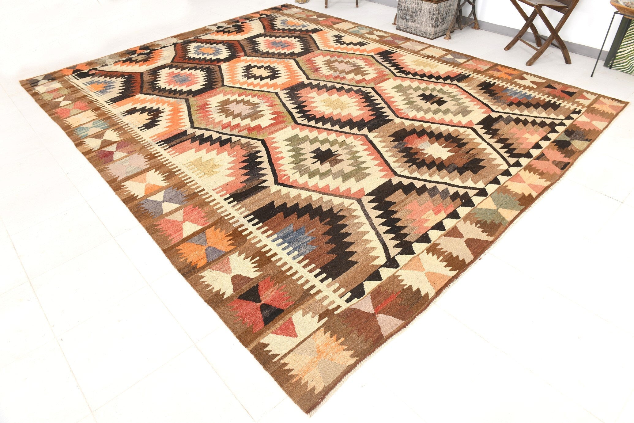 Vintage Kilim Anatolian 10'0" x 12'10" ft