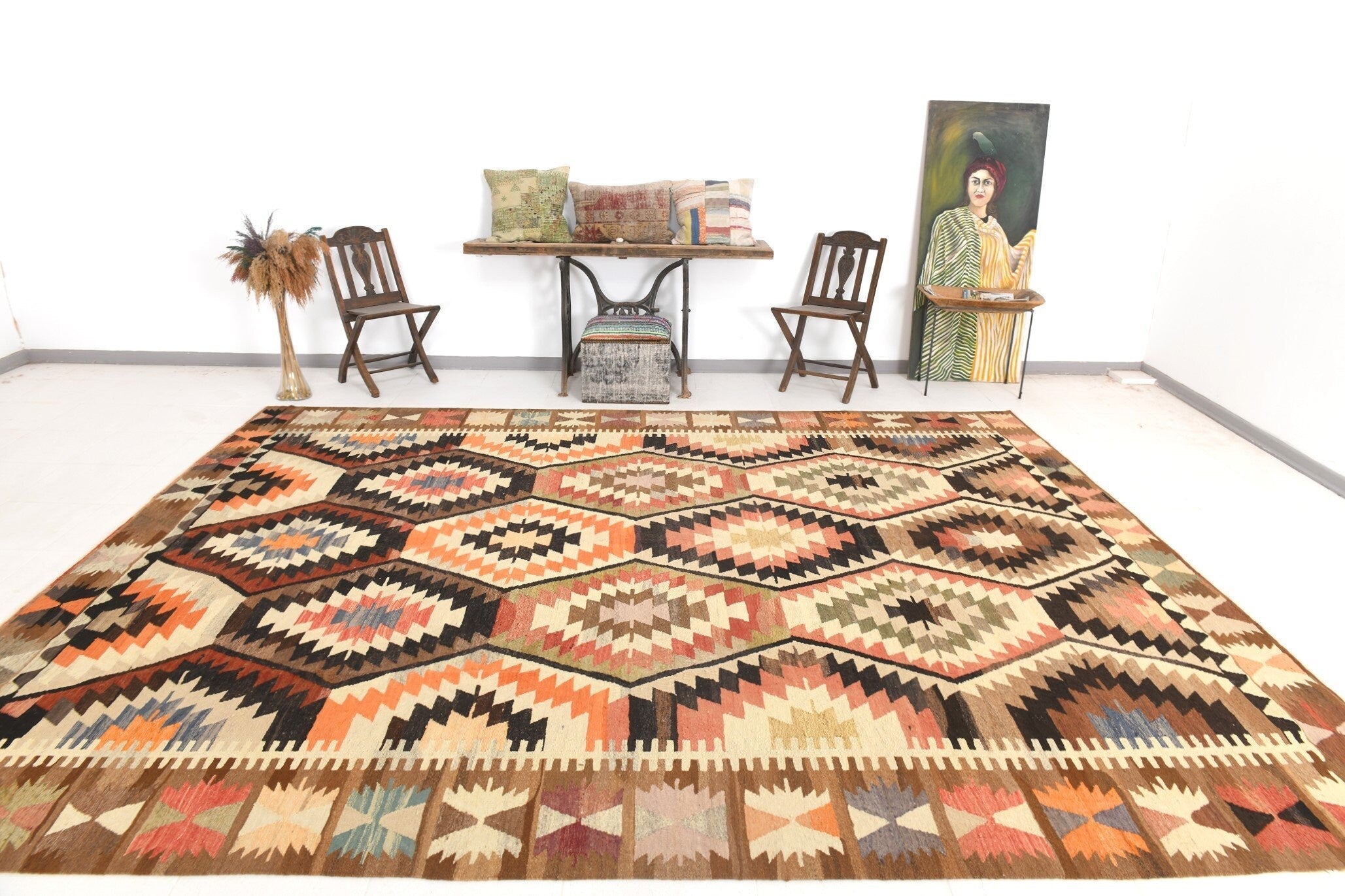 Vintage Kilim Anatolian 10'0" x 12'10" ft