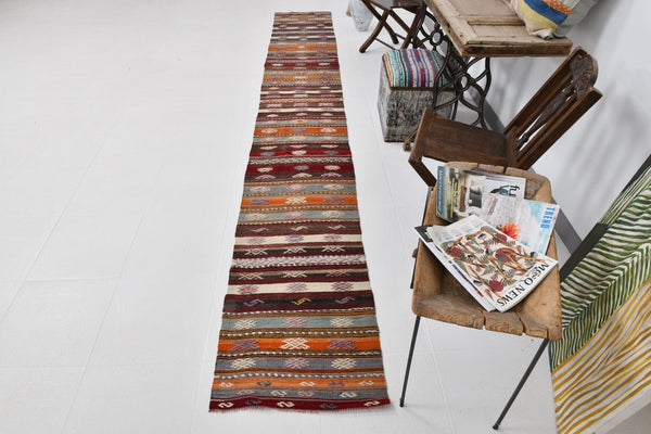 Vintage Kilim Anatolian 1'11" x 13'4" ft