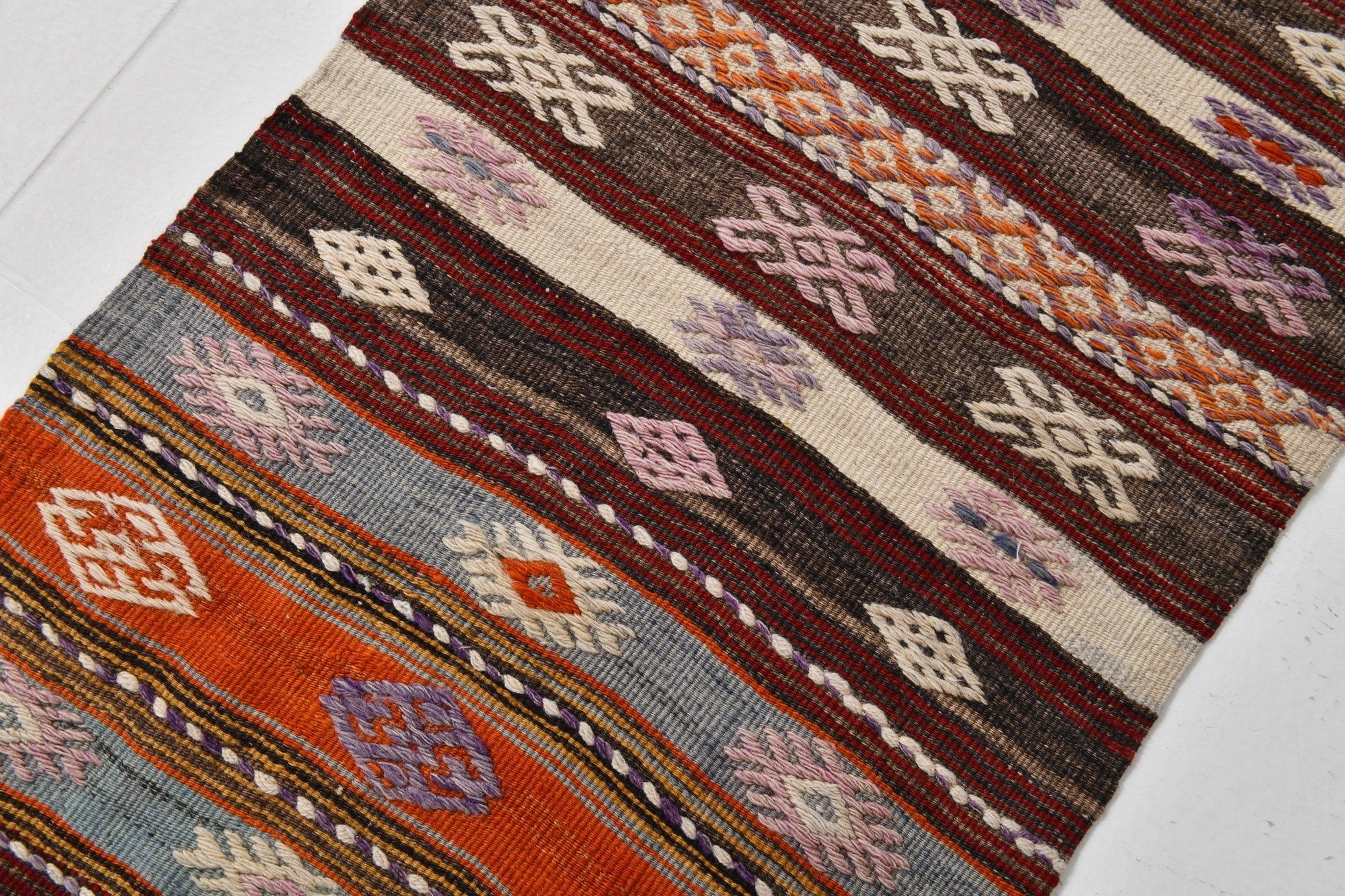 Vintage Kilim Anatolian 1'11" x 13'4" ft