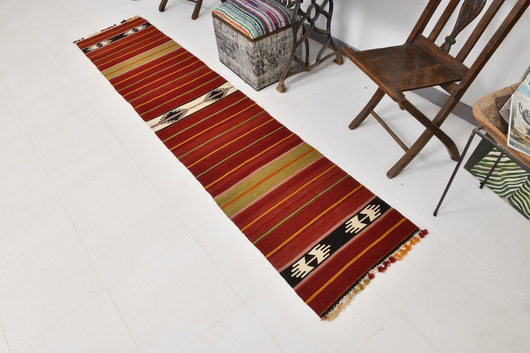 Vintage Kilim Anatolian 1’11’’ x 9’3’’ ft
