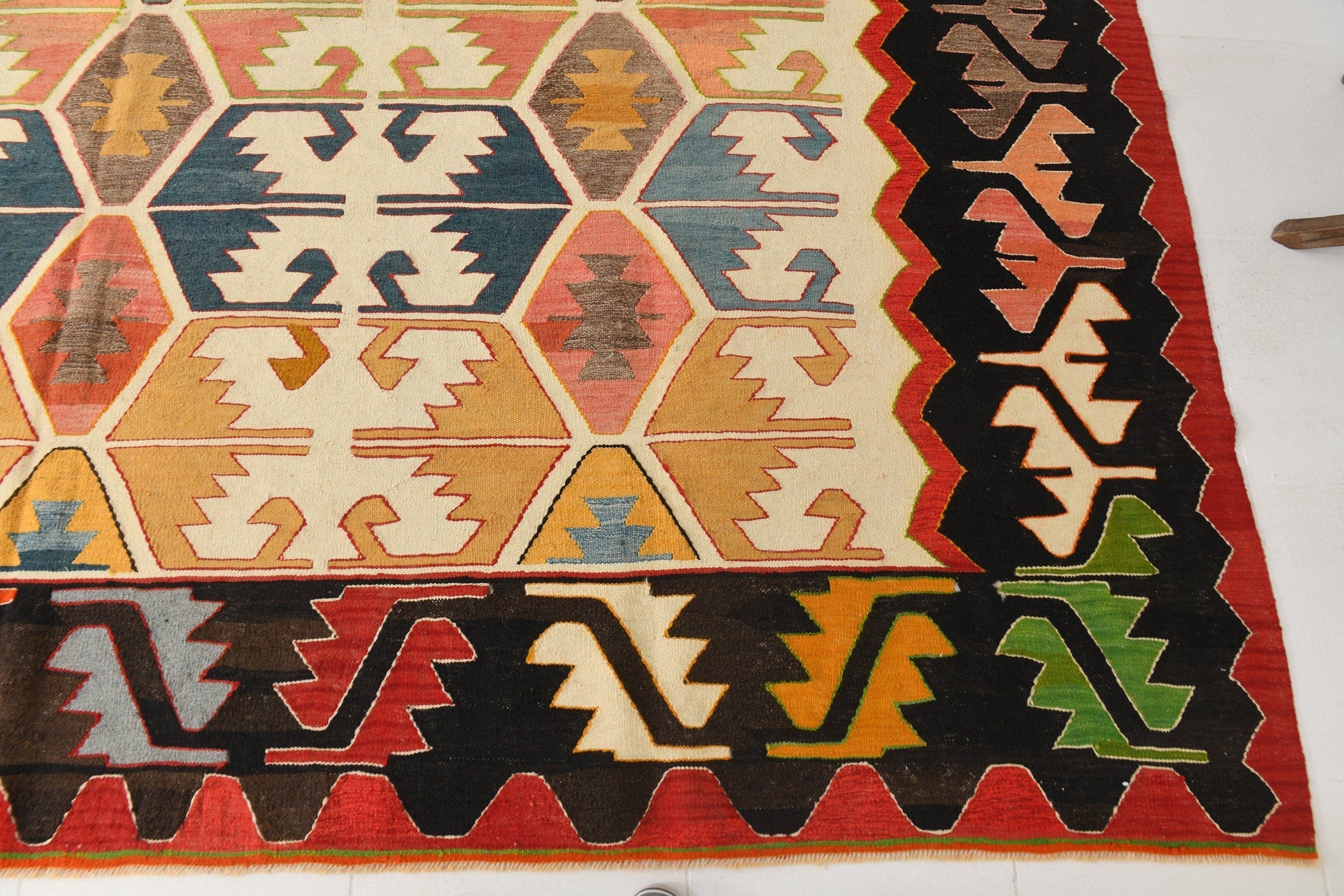 Vintage Kilim Anatolian 11’2’’ x 13’9’’ ft