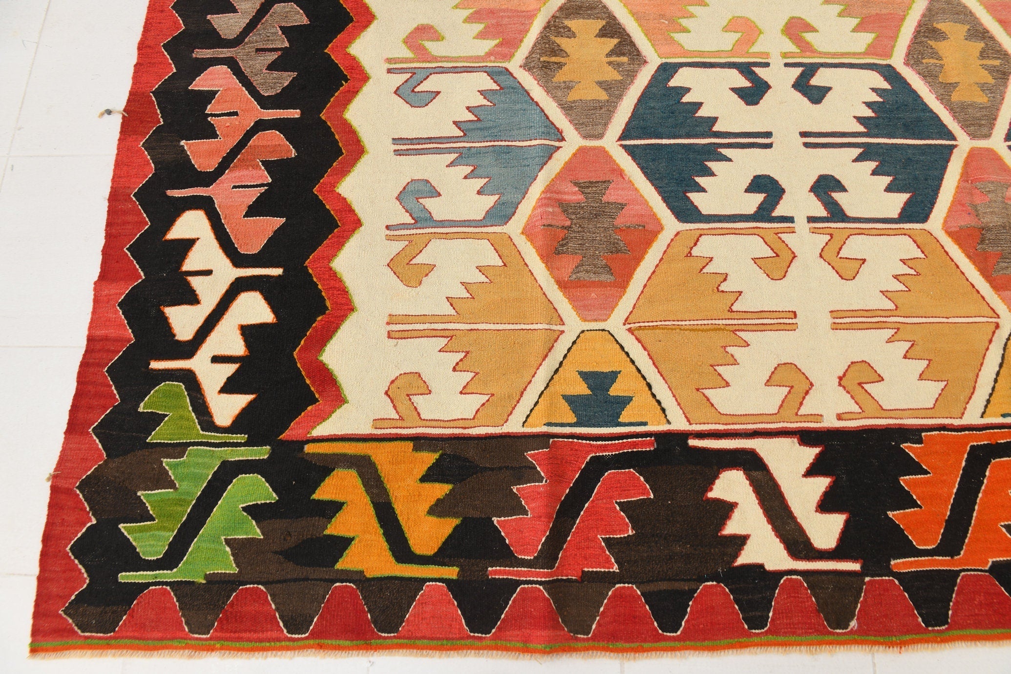 Vintage Kilim Anatolian 11’2’’ x 13’9’’ ft