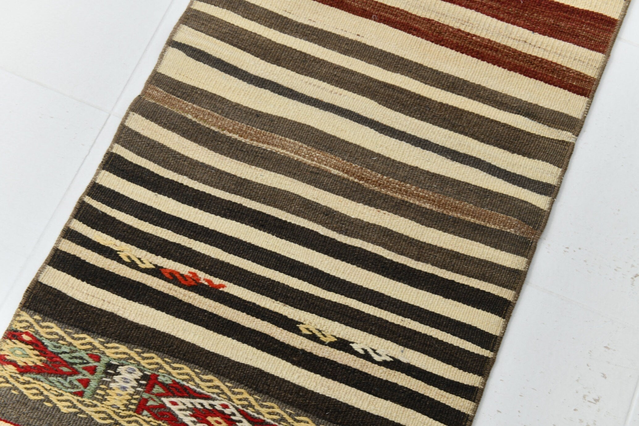 Vintage Kilim Anatolian 1'12" x 7'1" ft
