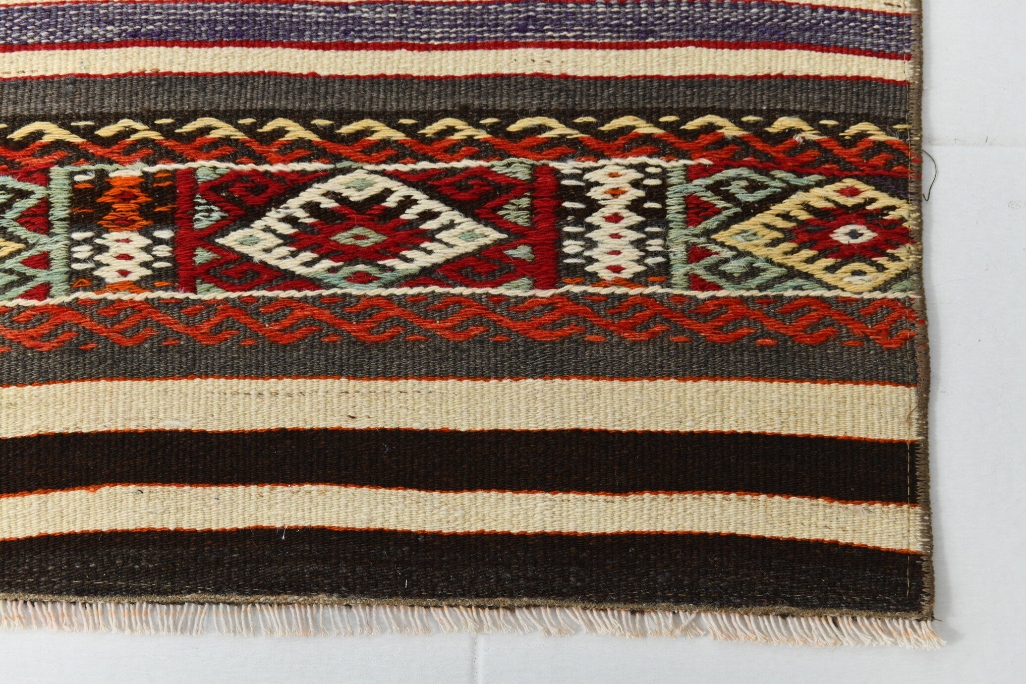 Vintage Kilim Anatolian 1'12" x 7'1" ft