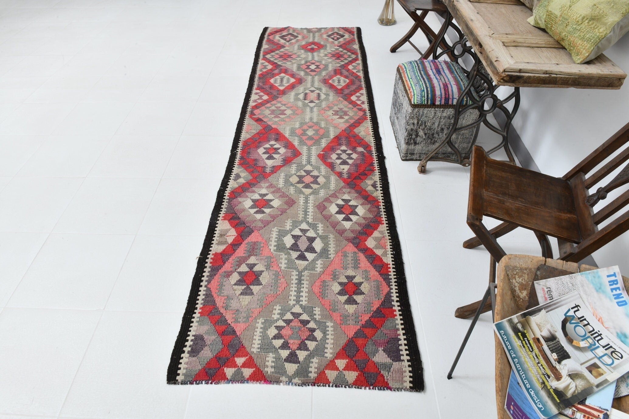 Vintage Kilim Anatolian 2’10’’ x 10’9’’ ft