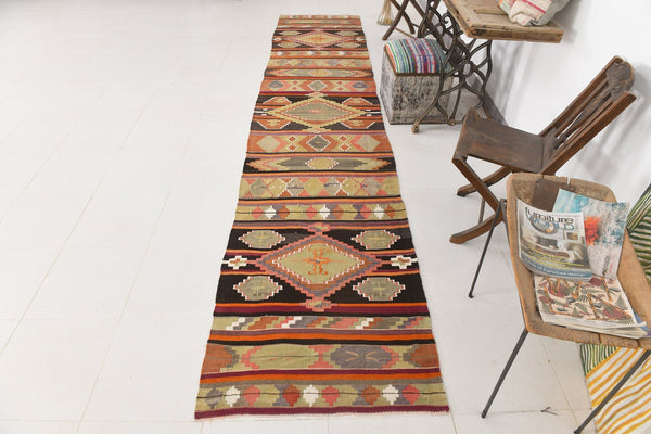 Vintage Kilim Anatolian 2'10" x 14'0" ft