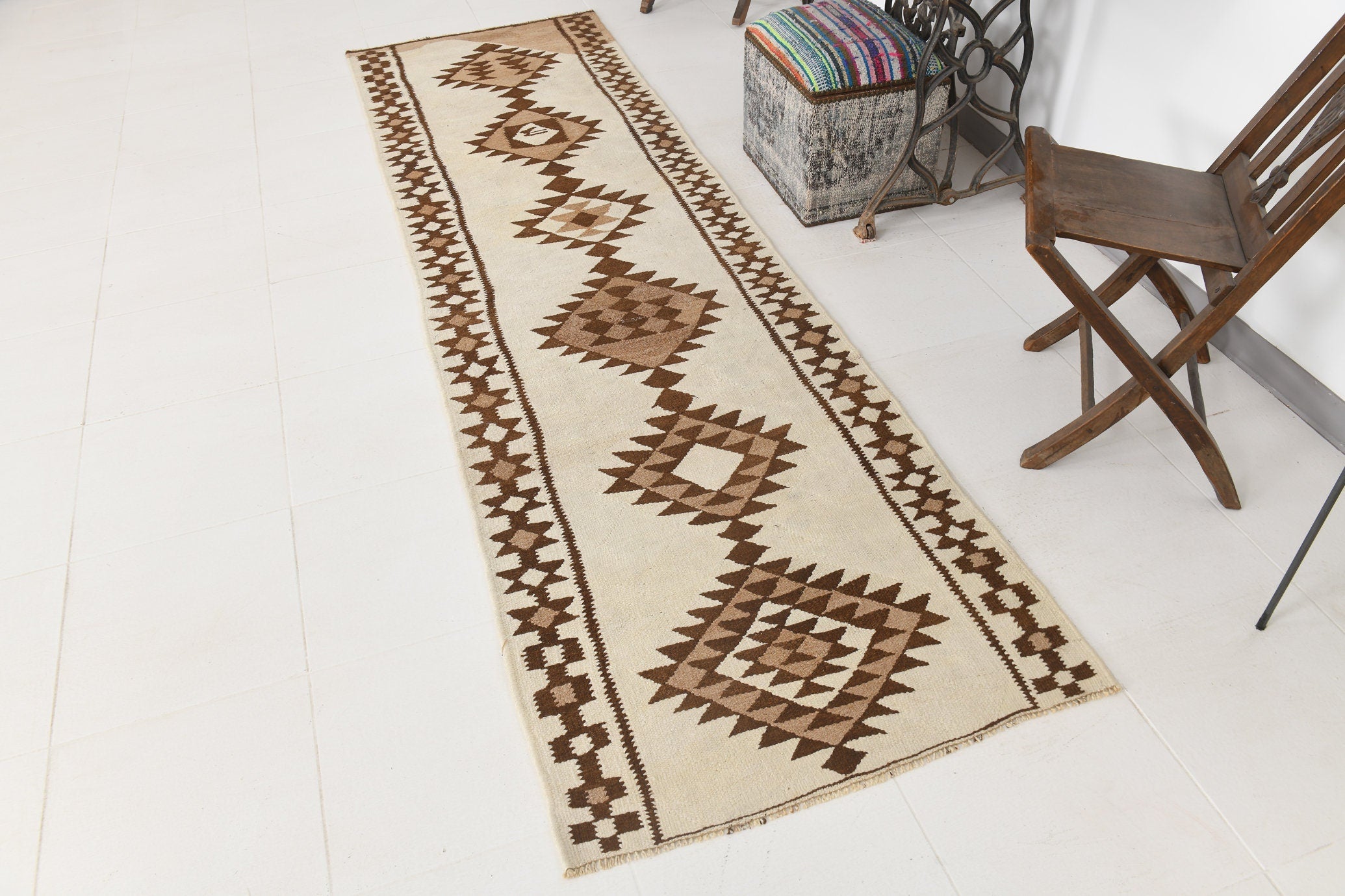 Vintage Kilim Anatolian 2’11’’ x 10’2’’ ft