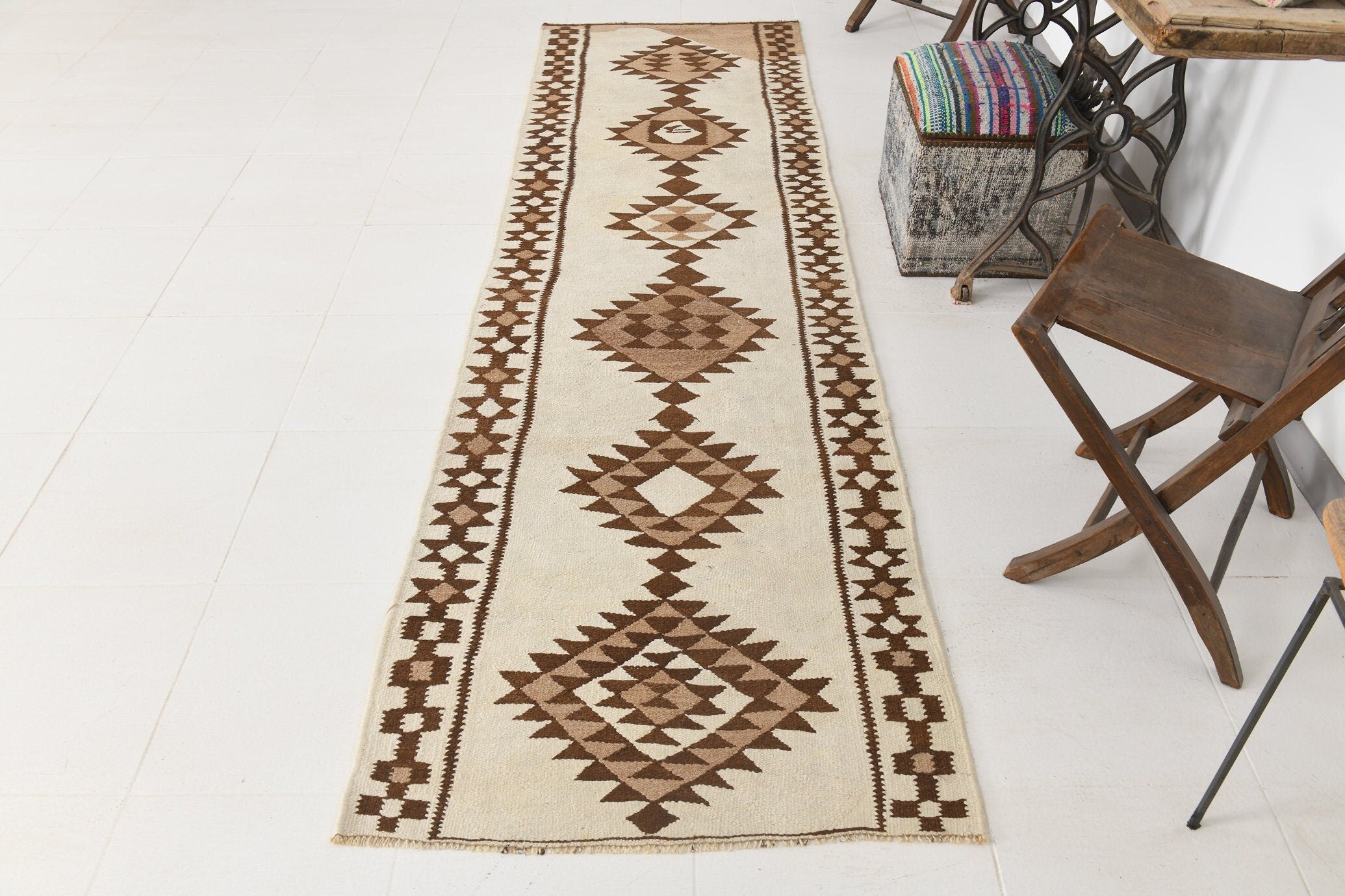 Vintage Kilim Anatolian 2’11’’ x 10’2’’ ft