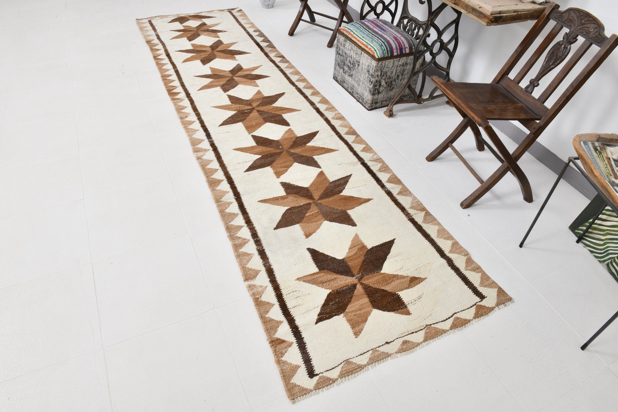 Vintage Kilim Anatolian 2'11" x 11'2" ft