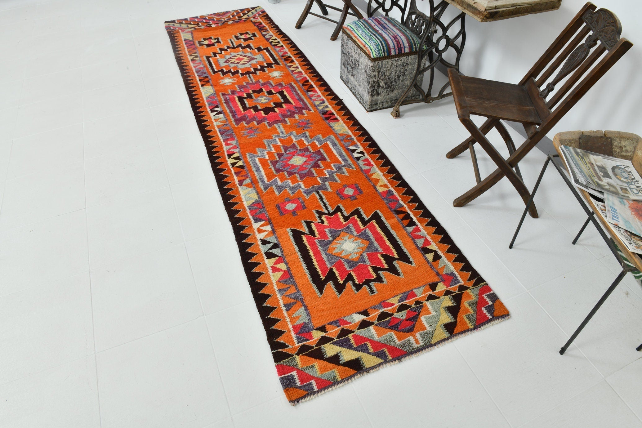Vintage Kilim Anatolian 2’11’’ x 11’4’’ ft