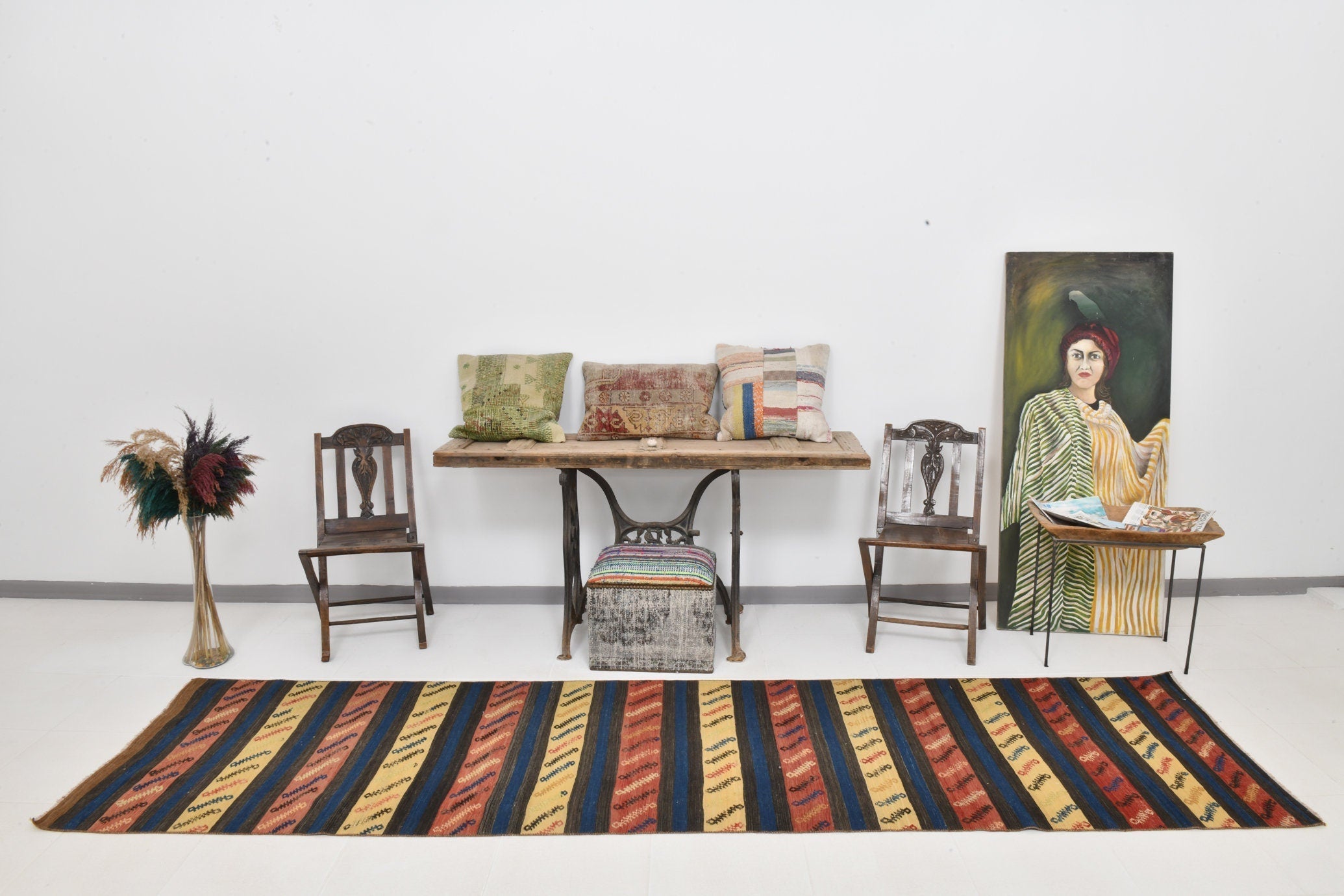 Vintage Kilim Anatolian 2'11" x 11'7" ft