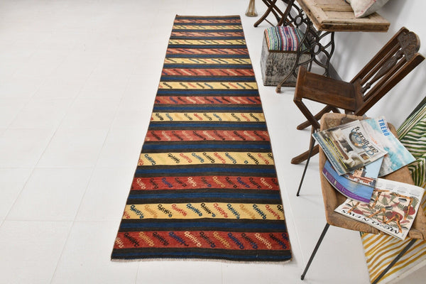 Vintage Kilim Anatolian 2'11" x 11'7" ft