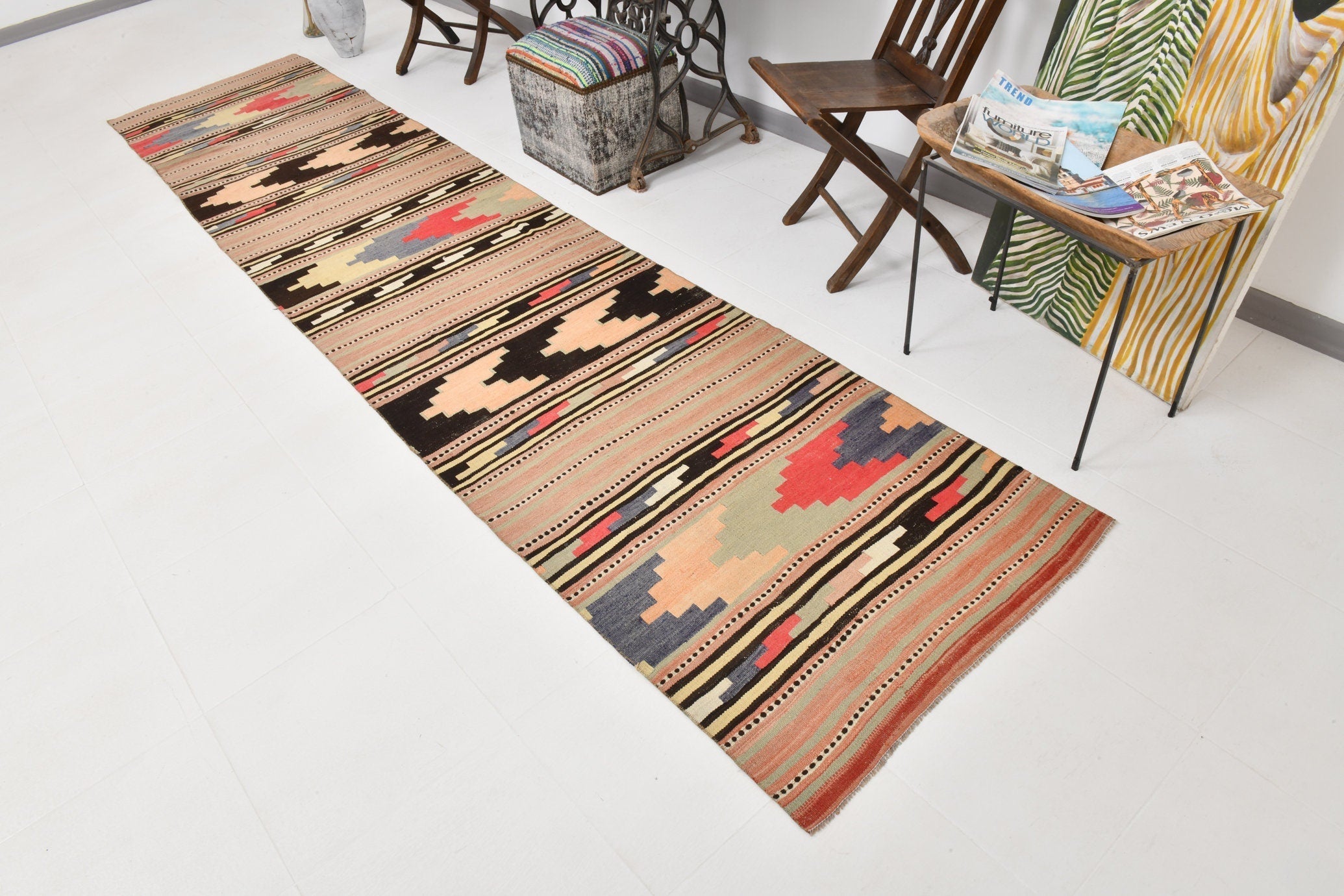 Vintage Kilim Anatolian 2’11’’ x 12’2’’ ft