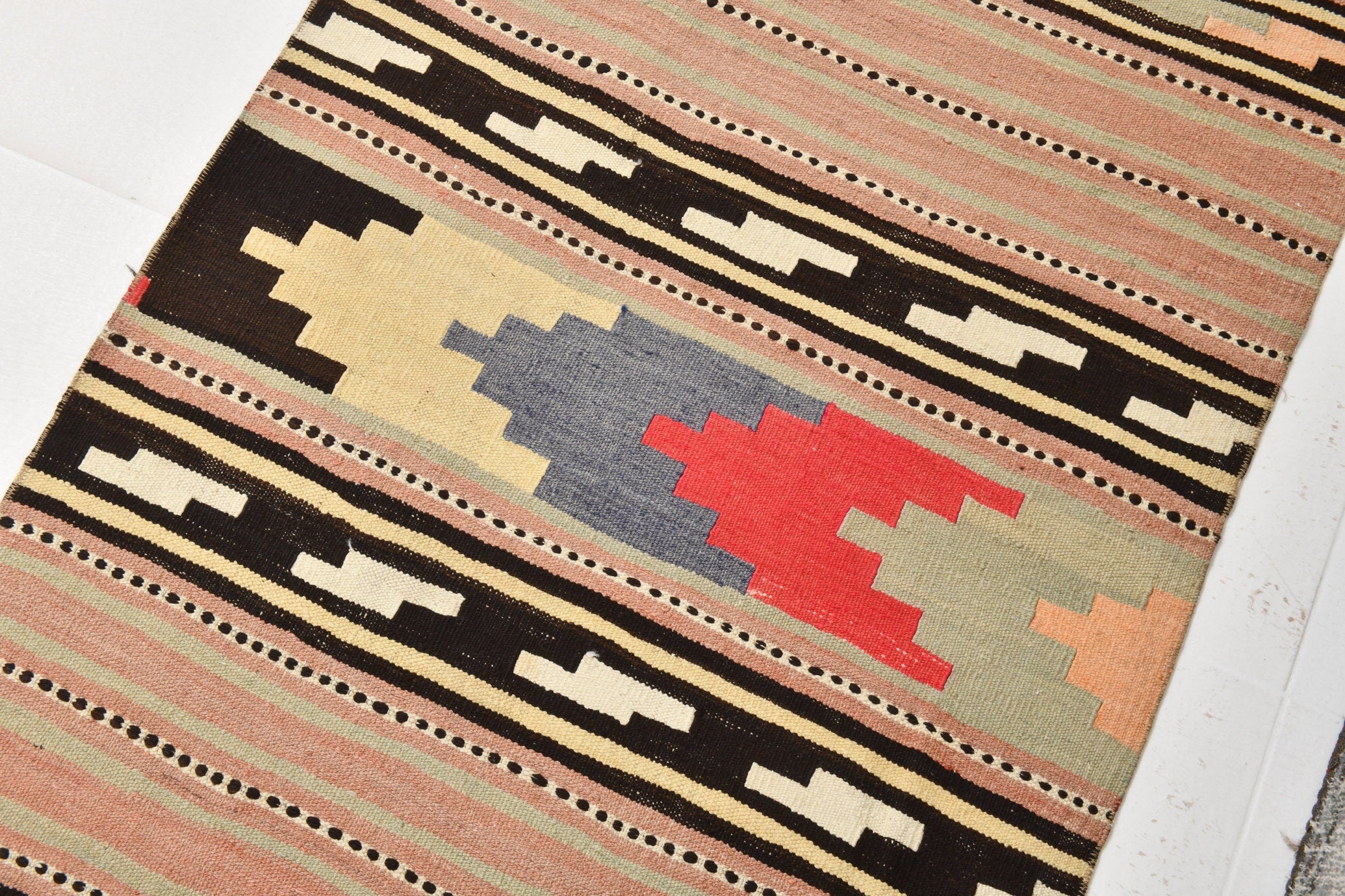 Vintage Kilim Anatolian 2’11’’ x 12’2’’ ft