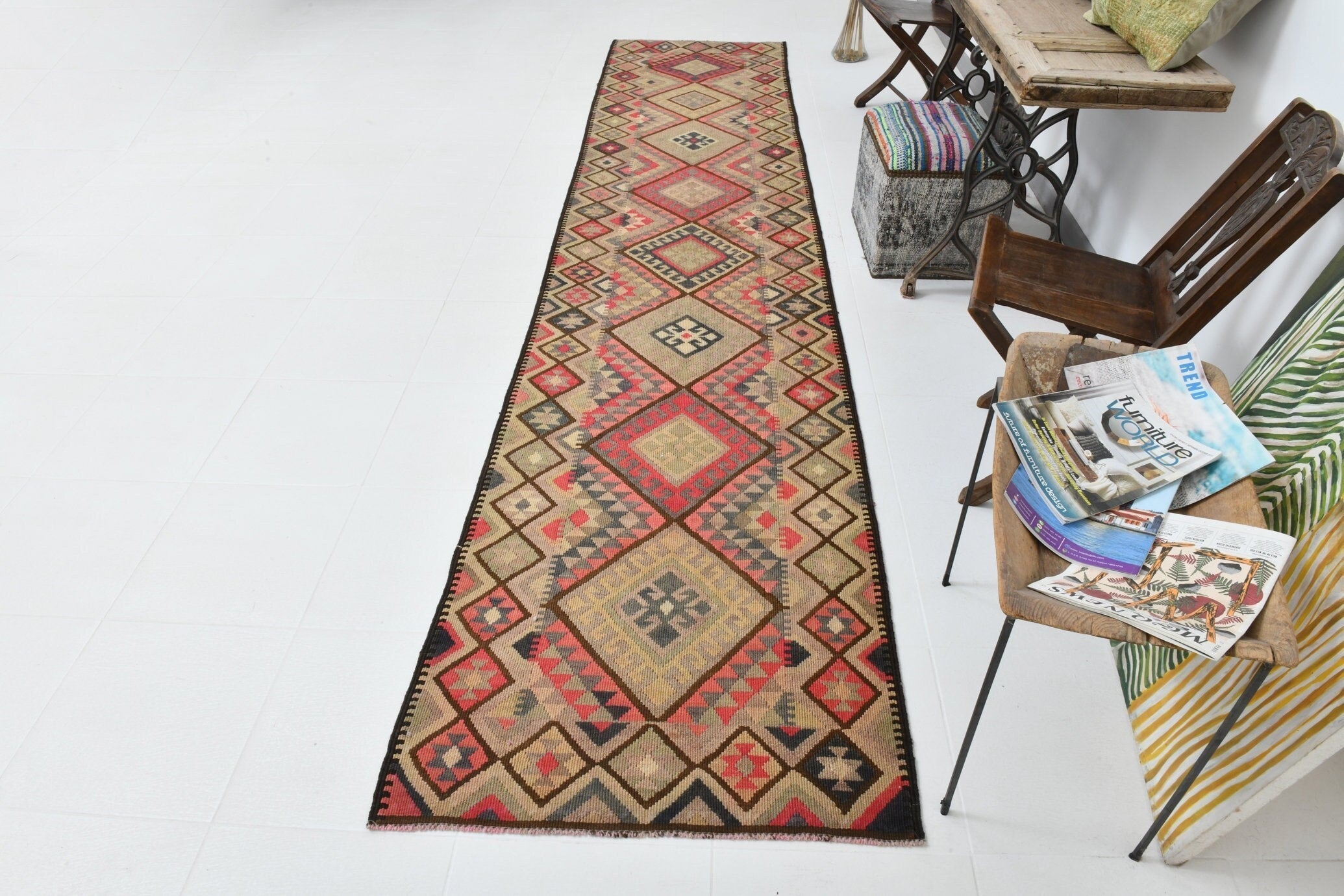 Vintage Kilim Anatolian 2’11’’ x 13’11’’ ft