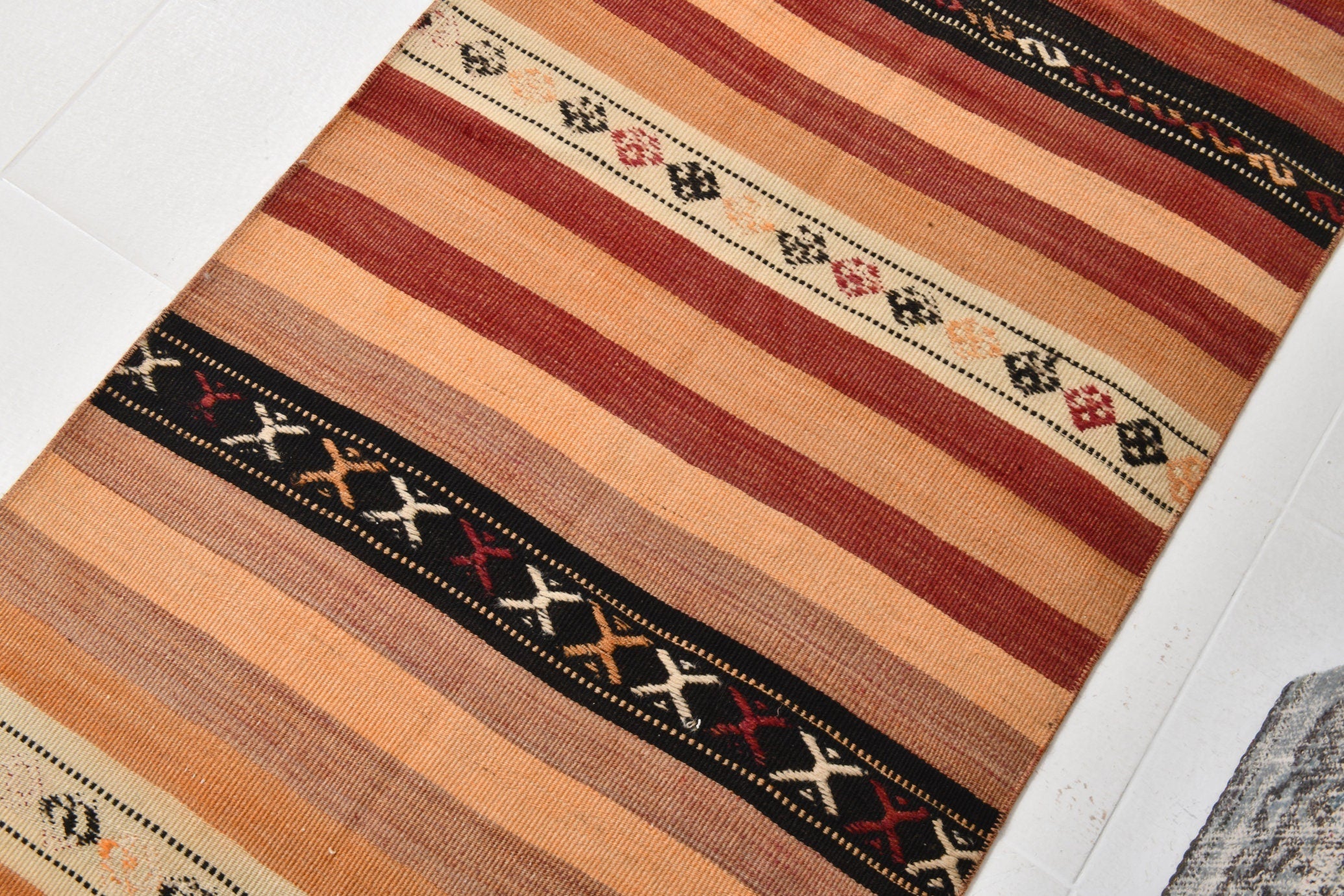 Vintage Kilim Anatolian 2’11’’ x 13’2’’ ft