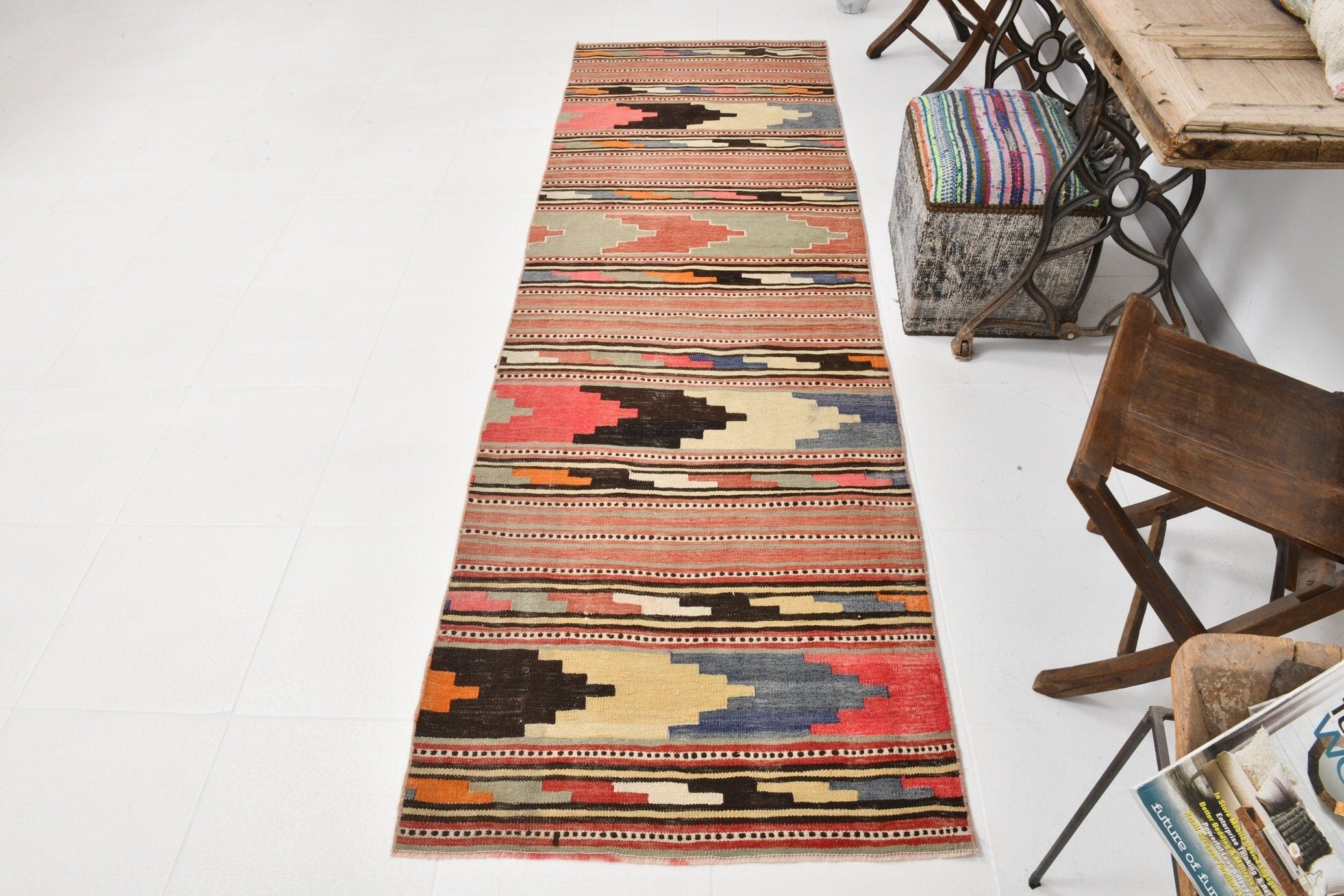 Vintage Kilim Anatolian 2’11’’ x 9’5’’ ft