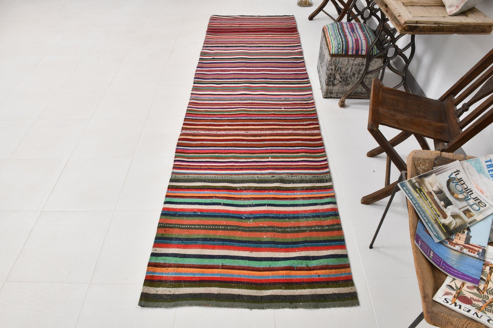 Vintage Kilim Anatolian 2’12’’ x 10’3’’ ft