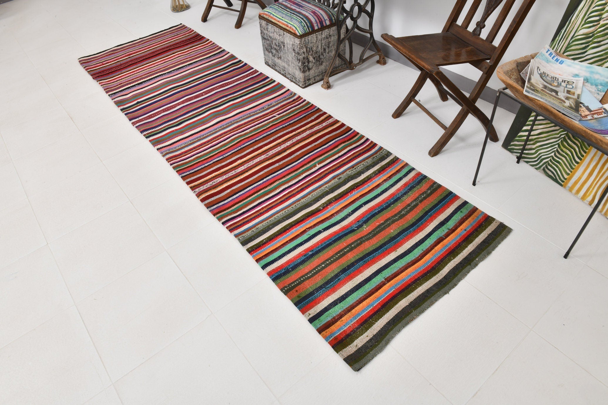 Vintage Kilim Anatolian 2’12’’ x 10’3’’ ft