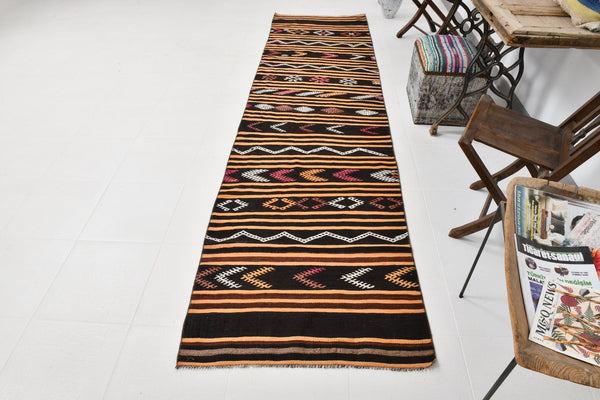 Vintage Kilim Anatolian 2'12" x 11'5" ft