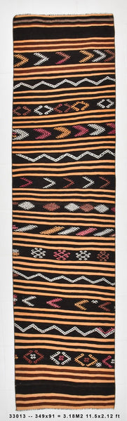 Vintage Kilim Anatolian 2'12" x 11'5" ft