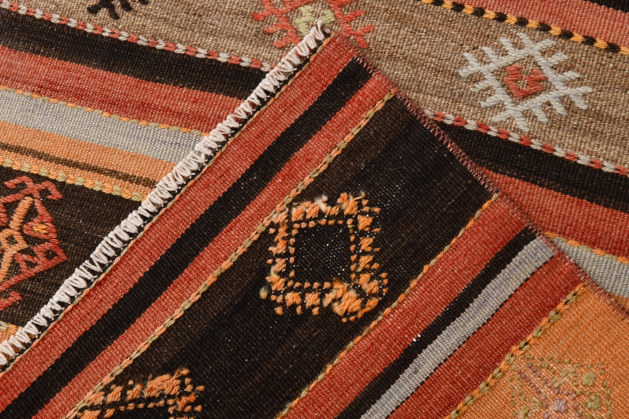 Vintage Kilim Anatolian 2'12" x 12'8" ft