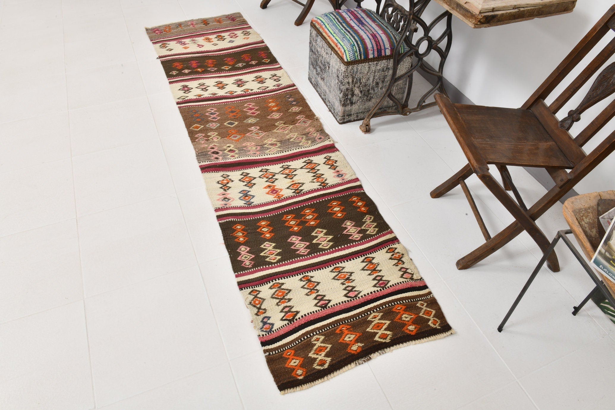 Vintage Kilim Anatolian 2'2" x 8'7" ft