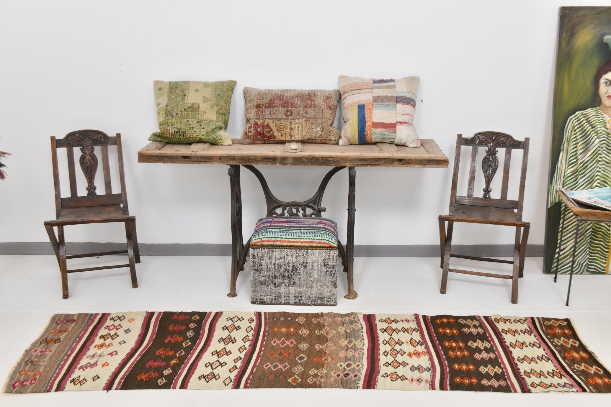 Vintage Kilim Anatolian 2'2" x 8'7" ft