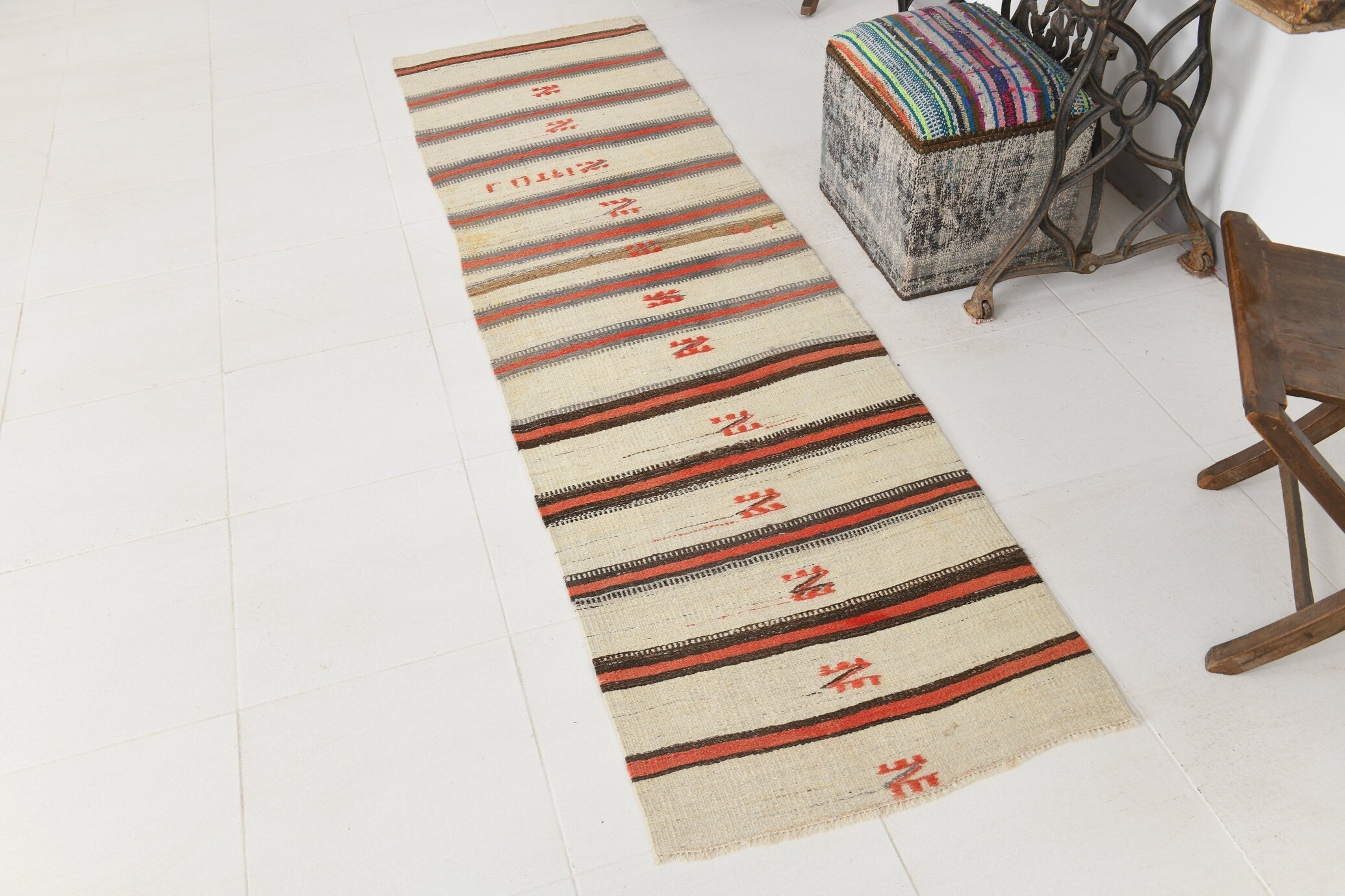 Vintage Kilim Anatolian 2'4" x 8'2" ft