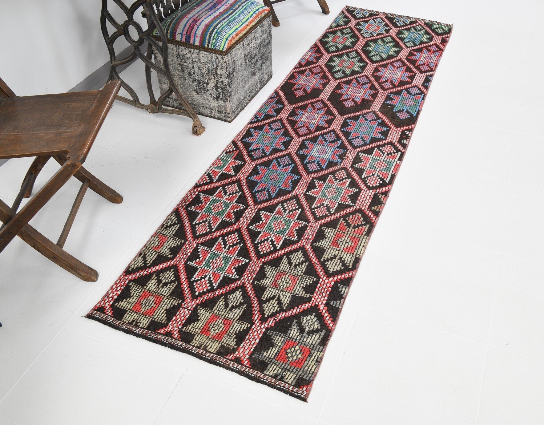 Vintage Kilim Anatolian 2'4" x 8'6" ft
